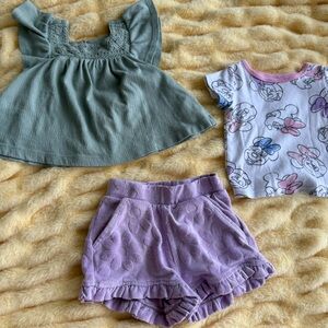 Girls 2T Clothing Bundle Minnie Mouse Outfit Set Shorts Carter’s Disney